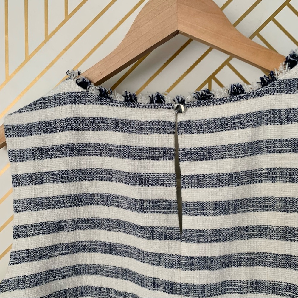 Banana Republic Fringe Striped Tank Shell sleeveless fringe hem Cotton blend XL - Picture 7 of 11